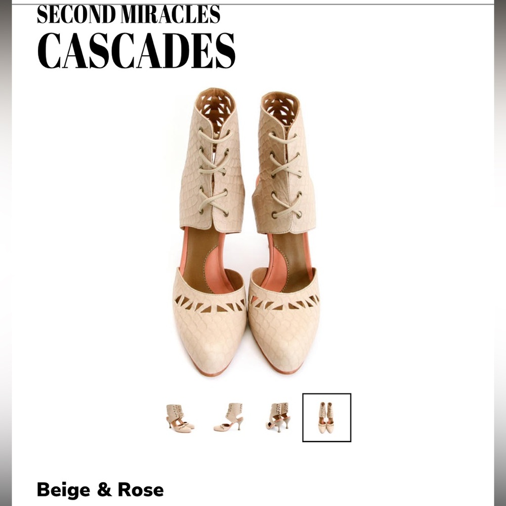 Second Miracle Cascade Lace Up Laser Cut Shoe - Perfect for Spring & Summer